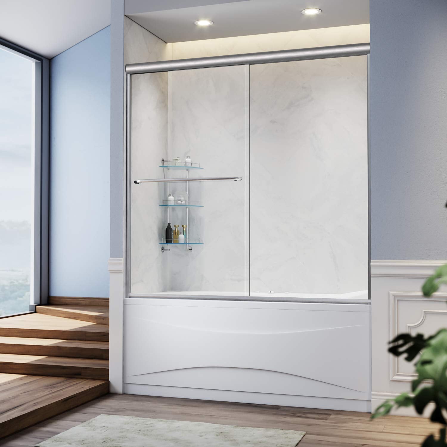 Bypass Sliding Shower Doors for Bathtub