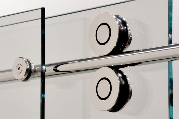 Frameless Sliding Shower Door - Crescent Style