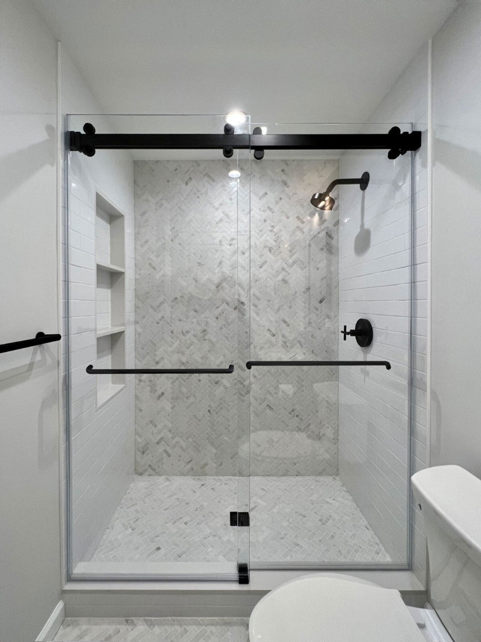 Cambridge Frameless Sliding Shower Door - Double Sliding System