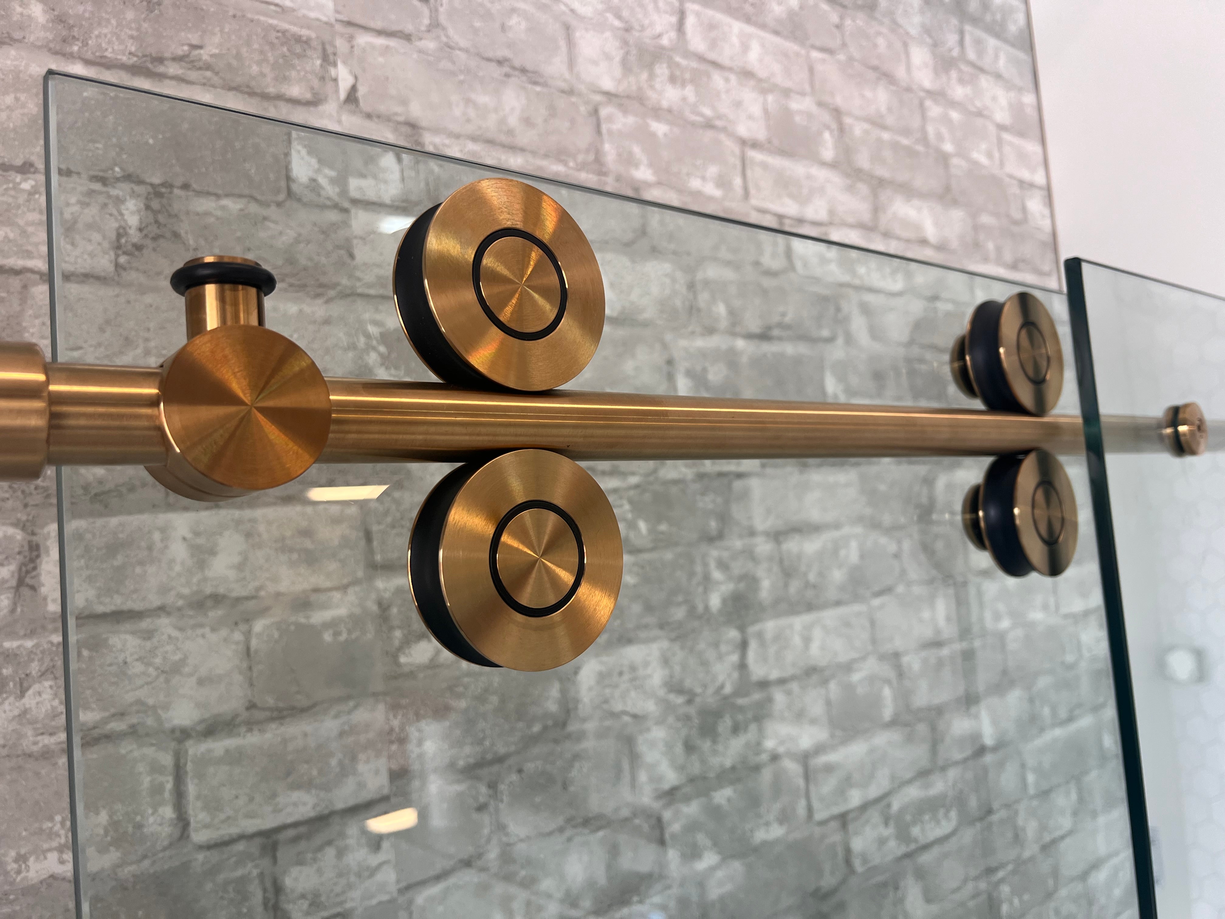Frameless Sliding Shower Door - Crescent Style