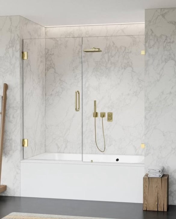 Frameless Shower Enclosure Door and Panel For Bathtub