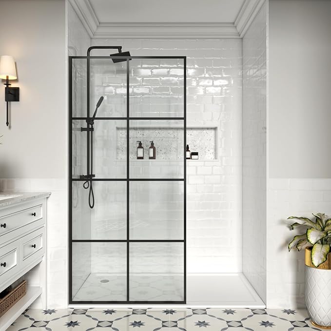 One Single Glass Shower Panel - 3/8-inch Tempered Clear Glass