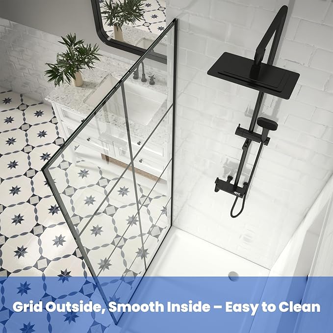 One Single Glass Shower Panel - 3/8-inch Tempered Clear Glass