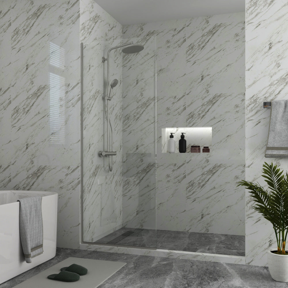 One Single Glass Shower Panel - 3/8-inch Tempered Clear Glass