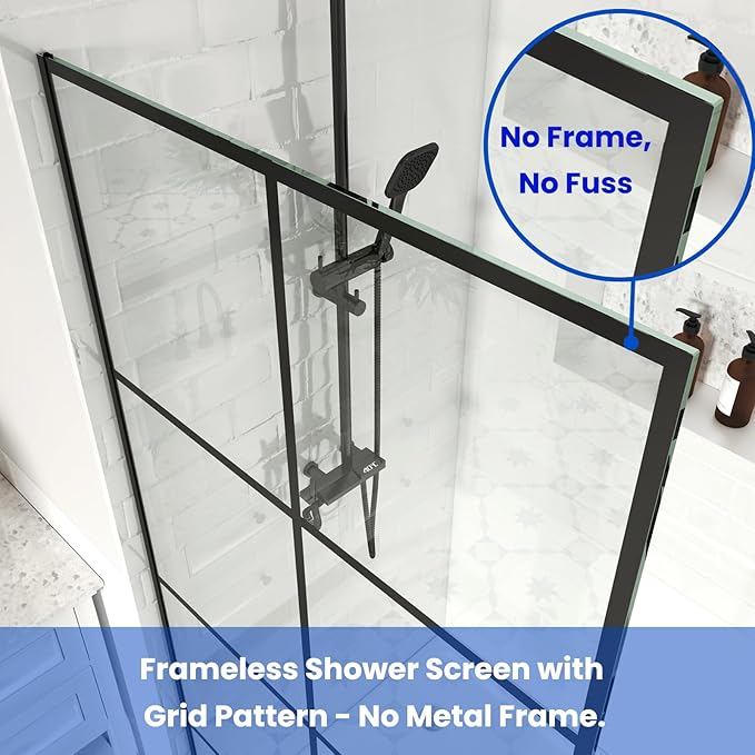 One Single Glass Shower Panel - 3/8-inch Tempered Clear Glass