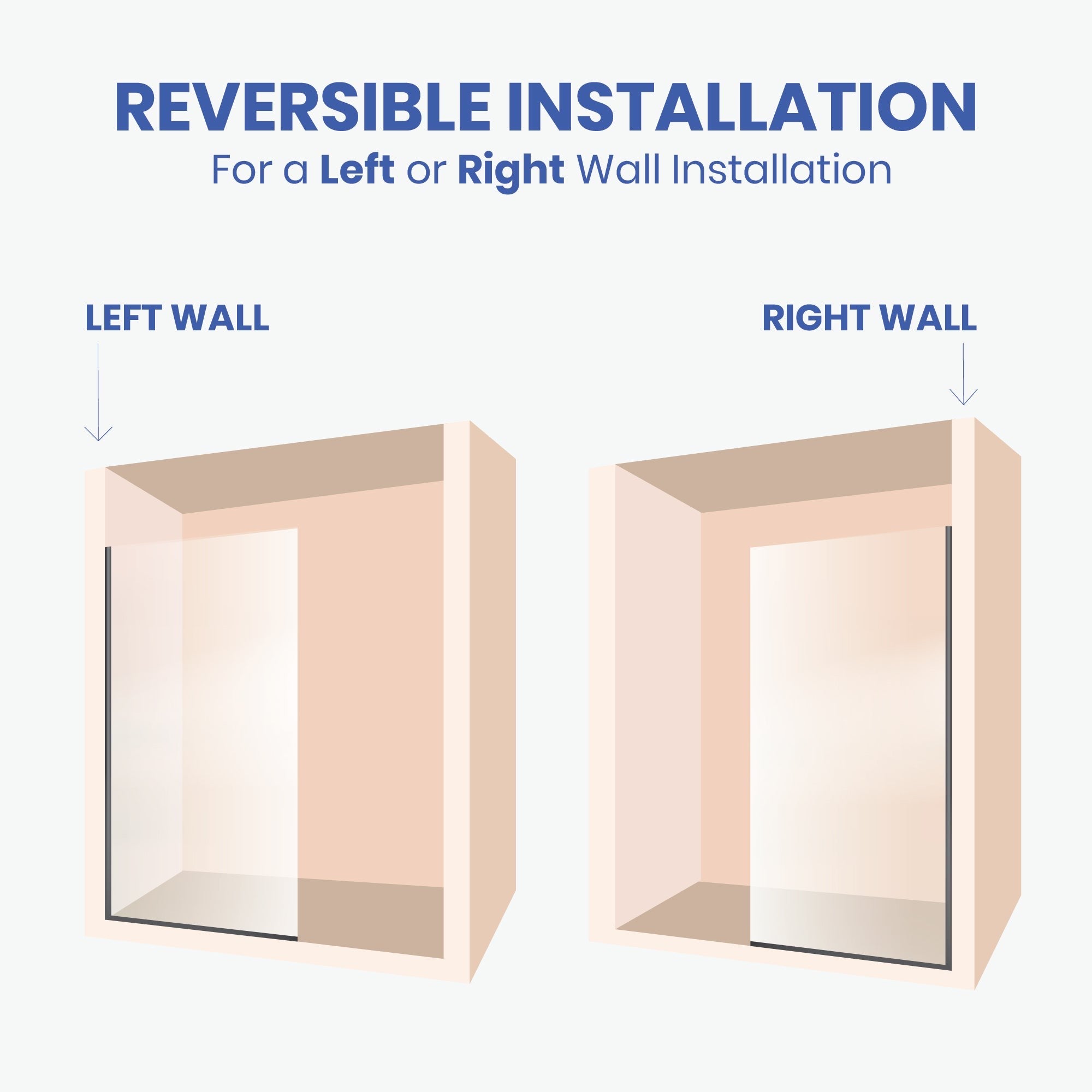 One Single Glass Shower Panel - 3/8-inch Tempered Clear Glass