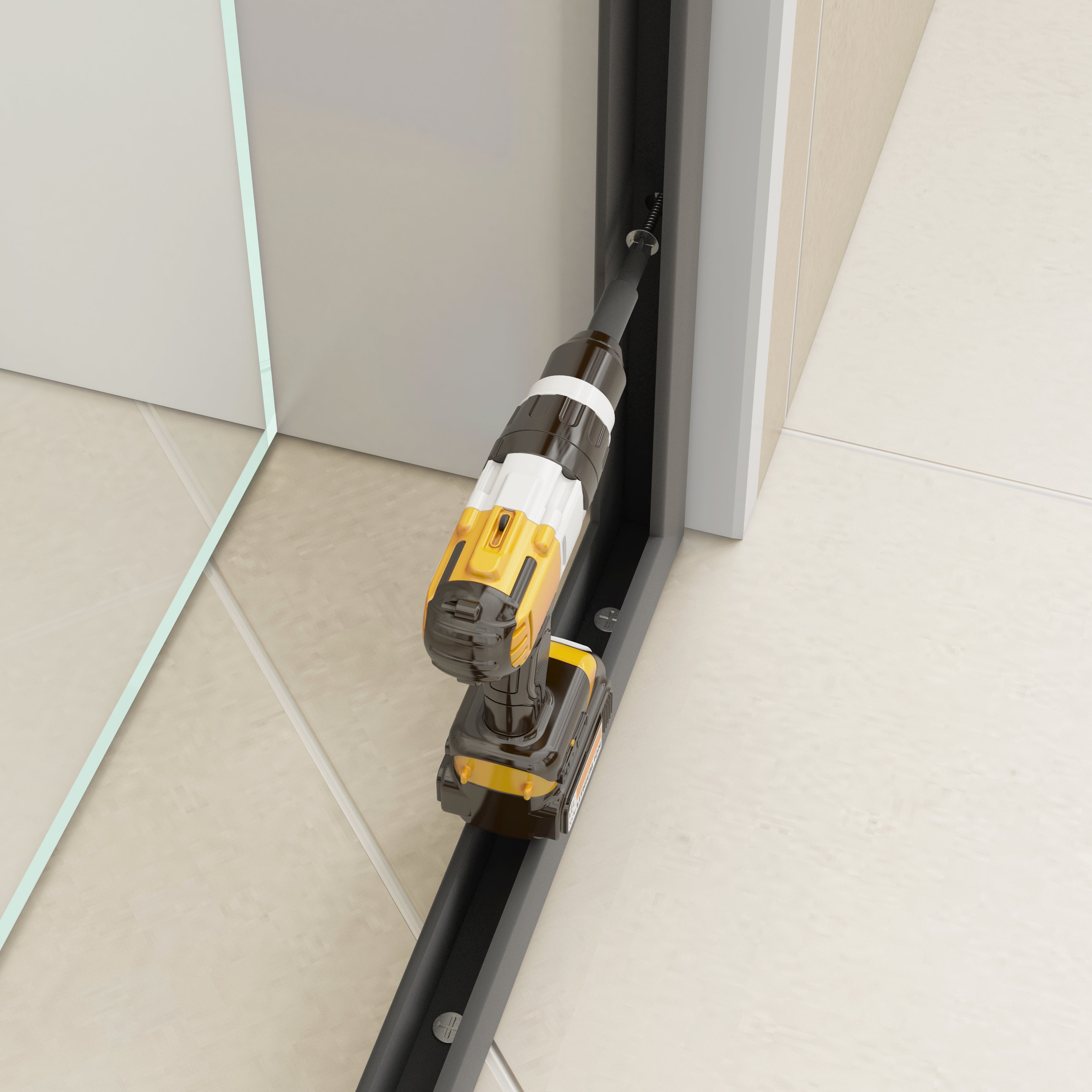 One Single Glass Shower Panel - 3/8-inch Tempered Clear Glass