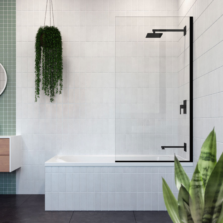 One Single Glass Shower Panel For Bathtub - 3/8-inch Tempered Clear Glass