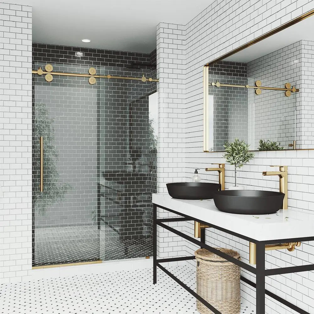 Frameless Sliding Shower Door - Crescent Style